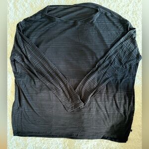 Lululemon Back in Action Long Sleeve | Black Shadow Stripe | Size 8